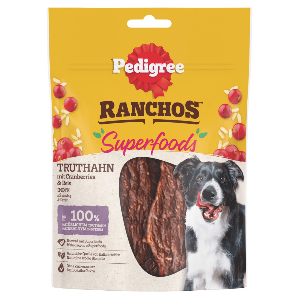PEDIGREE® Ranchos™ Superfoods z indykiem, żurawiną i ryżem, 70g